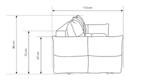 Divano letto in tessuto bouclè bianco Lisbona 245x110/144 cm