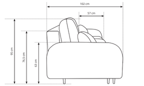 Divano letto in tessuto cannettato Tokyo 230x102 cm