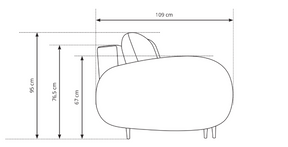 Divano letto in tessuto cinigliato Praga 232x109 cm