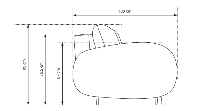 Divano letto in tessuto cinigliato Praga 232x109 cm