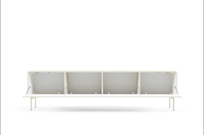 Mobile TV 4 ante con piede in metallo Neva 195x51 cm