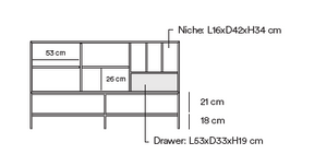 Madia 2 ante 1 cassetto con gambe in metallo Platt 166x98 cm