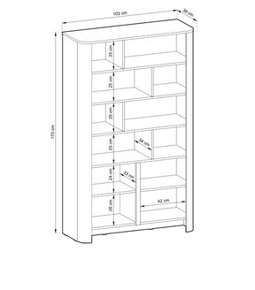 Libreria 2 ante Althea 103x170 cm