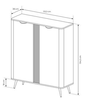 Credenza 2 ante con gambe in metallo Veris 113x134