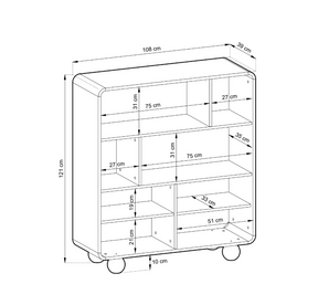 Libreria 2 ante cashmere Yuma 108x121 cm
