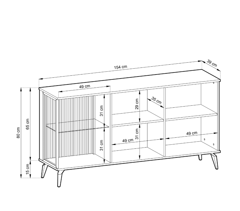 Madia 3 ante cashmere/noce Vika 154x80 cm