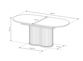 Tavolo allungabile rovere Lovy 180/220x90 cm