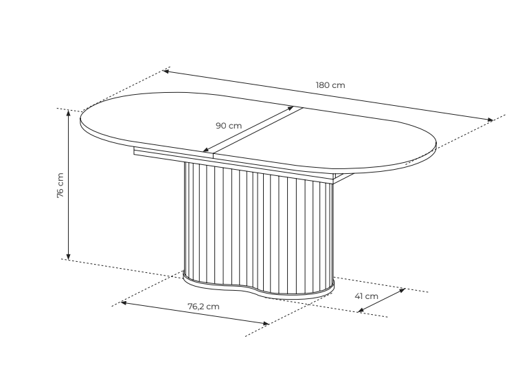 Tavolo allungabile rovere Lovy 180/220x90 cm