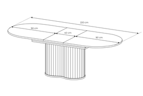Tavolo allungabile rovere Lovy 180/220x90 cm
