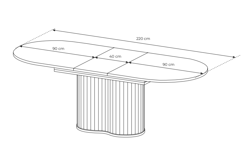 Tavolo allungabile rovere Lovy 180/220x90 cm