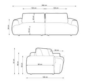 Divano in tessuto senape con contenitore Teddy 260x81 cm