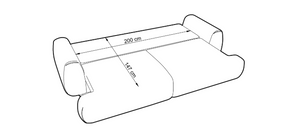 Divano in tessuto senape con contenitore Teddy 260x81 cm