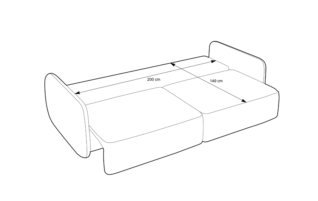 Divano in tessuto testurizzato beige Ewa 238x87 cm