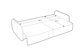 Divano in tessuto testurizzato beige Ewa 238x87 cm