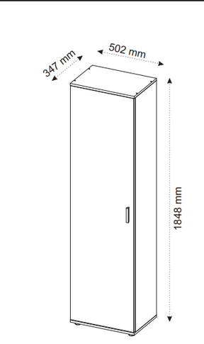 Armadio 1 anta cashmere Vira 183x50 cm