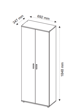 Armadio 2 ante cashmere Vira 184x69 cm