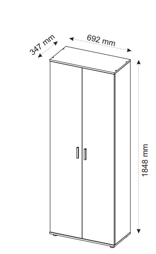 Armadio 2 ante cashmere Vira 184x69 cm