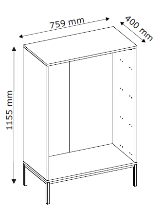 Cassettiera 4 cassetti cashmere Oslo 76x115 cm