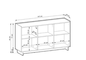 Madia 3 ante rovere Yako 147x82 cm