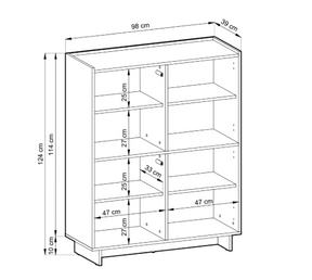 Credenza 4 ante rovere Yako 98x124 cm