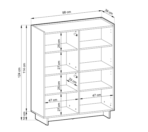 Credenza 4 ante rovere Yako 98x124 cm