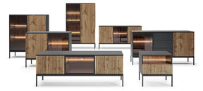 Vetrina con 2 ante e LED integrato Aura 104x126 cm