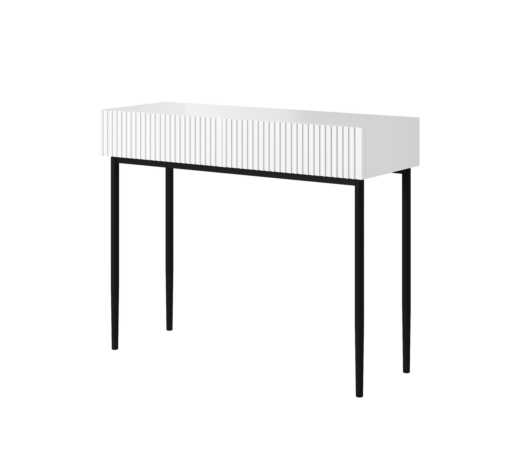 Consolle 2 cassetti con piede in metallo nero Nicole 100x82 cm