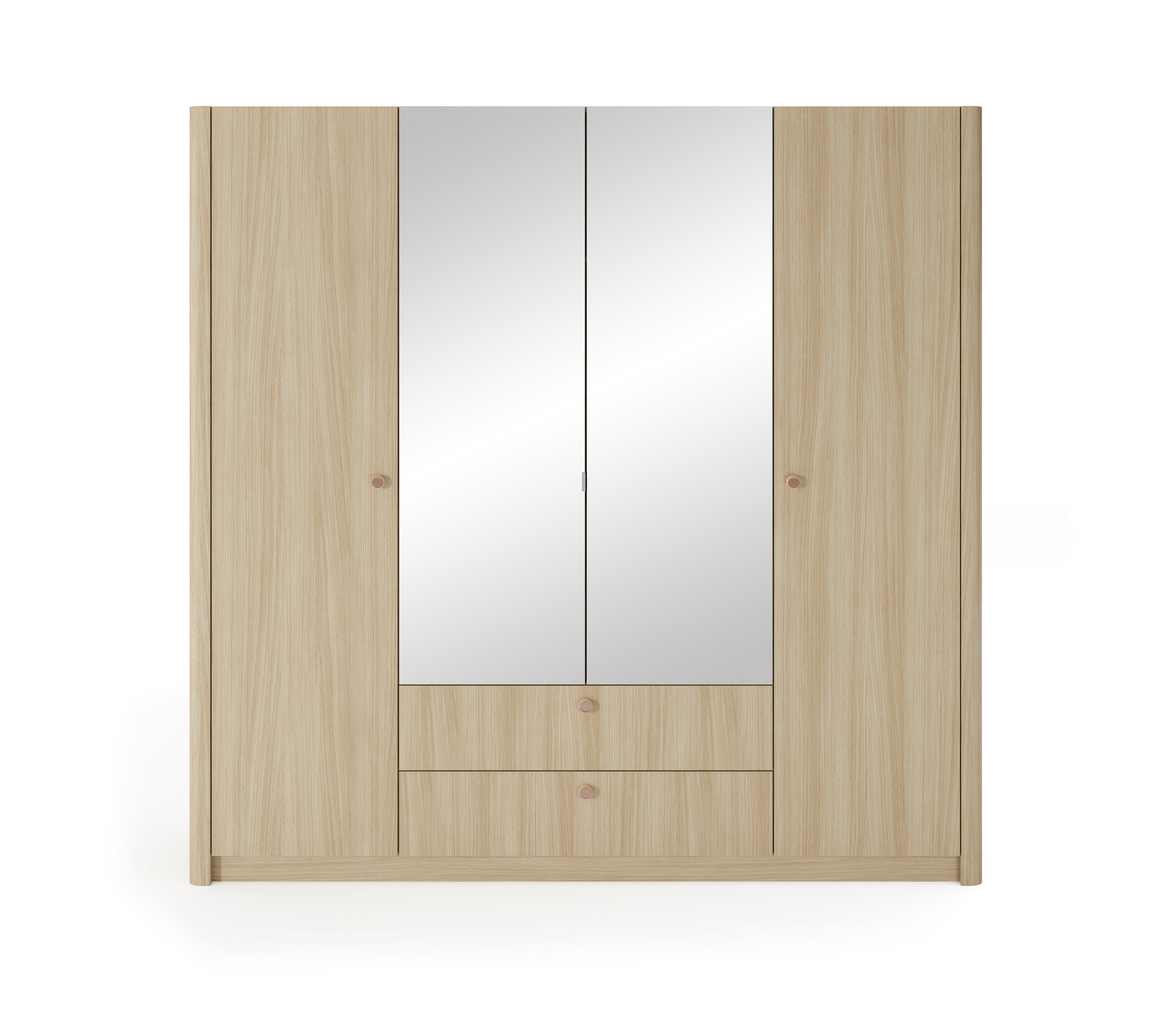 Armadio 4 ante 2 cassetti rovere Arlo 213x208 cm