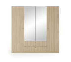Armadio 4 ante 2 cassetti rovere Arlo 213x208 cm