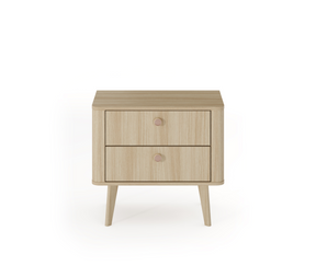 Comodino 2 cassetti rovere Arlo 63x57 cm
