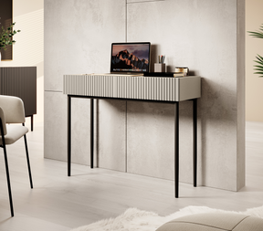 Consolle 2 cassetti con piede in metallo nero Nicole 100x82 cm