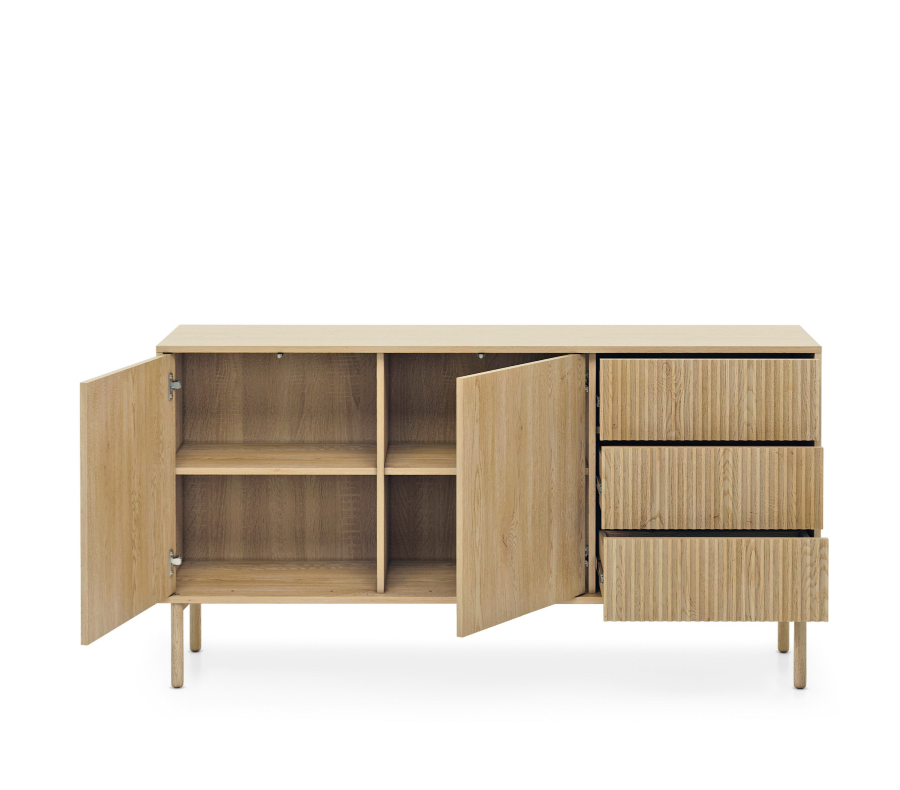 Madia 2 ante 3 cassetti con piede in legno Aries 153x79 cm