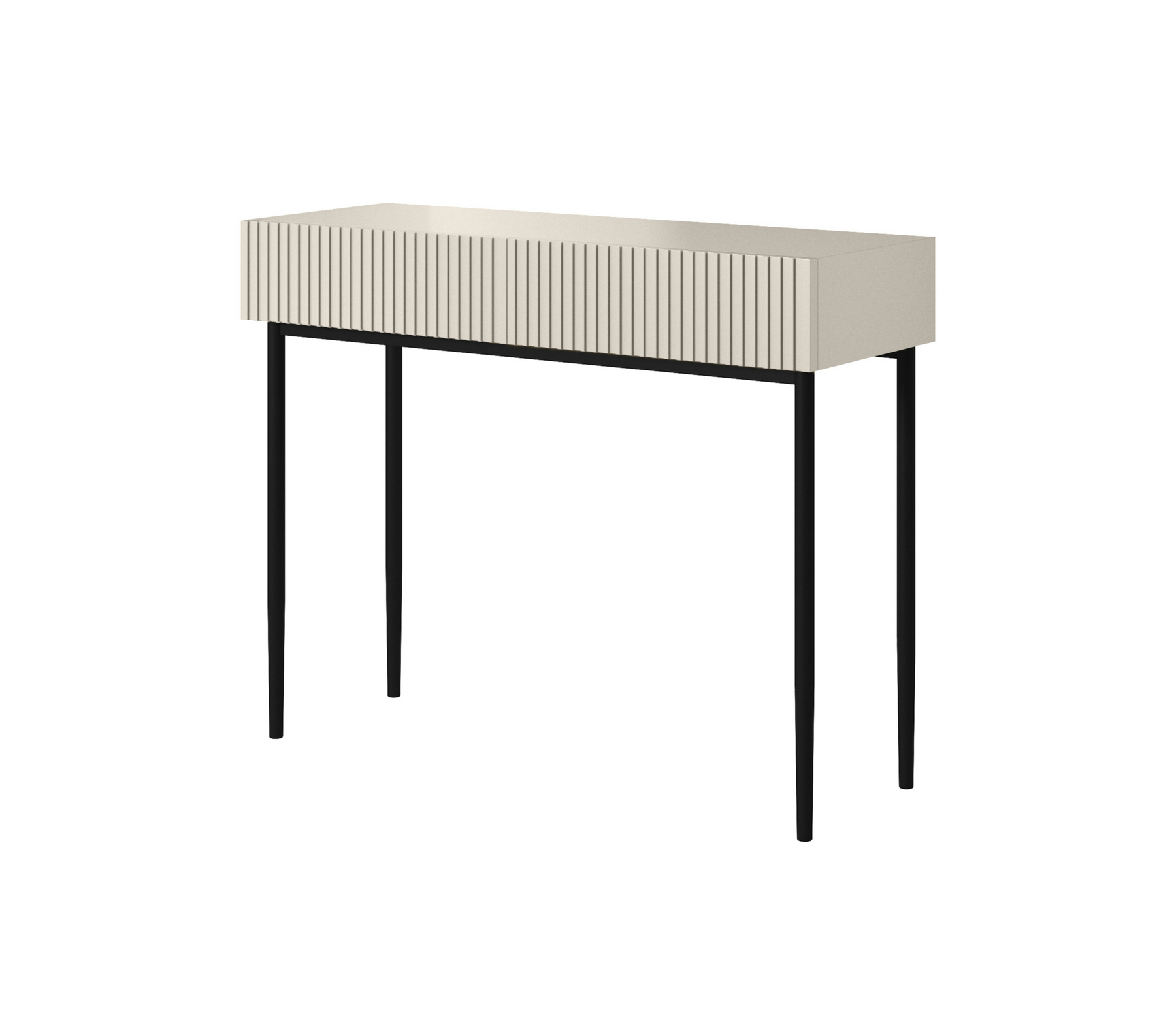 Consolle 2 cassetti con piede in metallo nero Nicole 100x82 cm