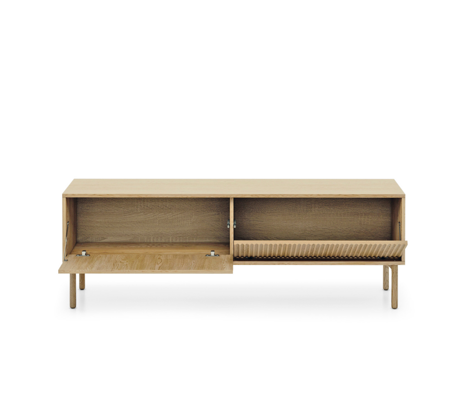 Mobile TV 2 ante con piede in legno Aries 153x51 cm