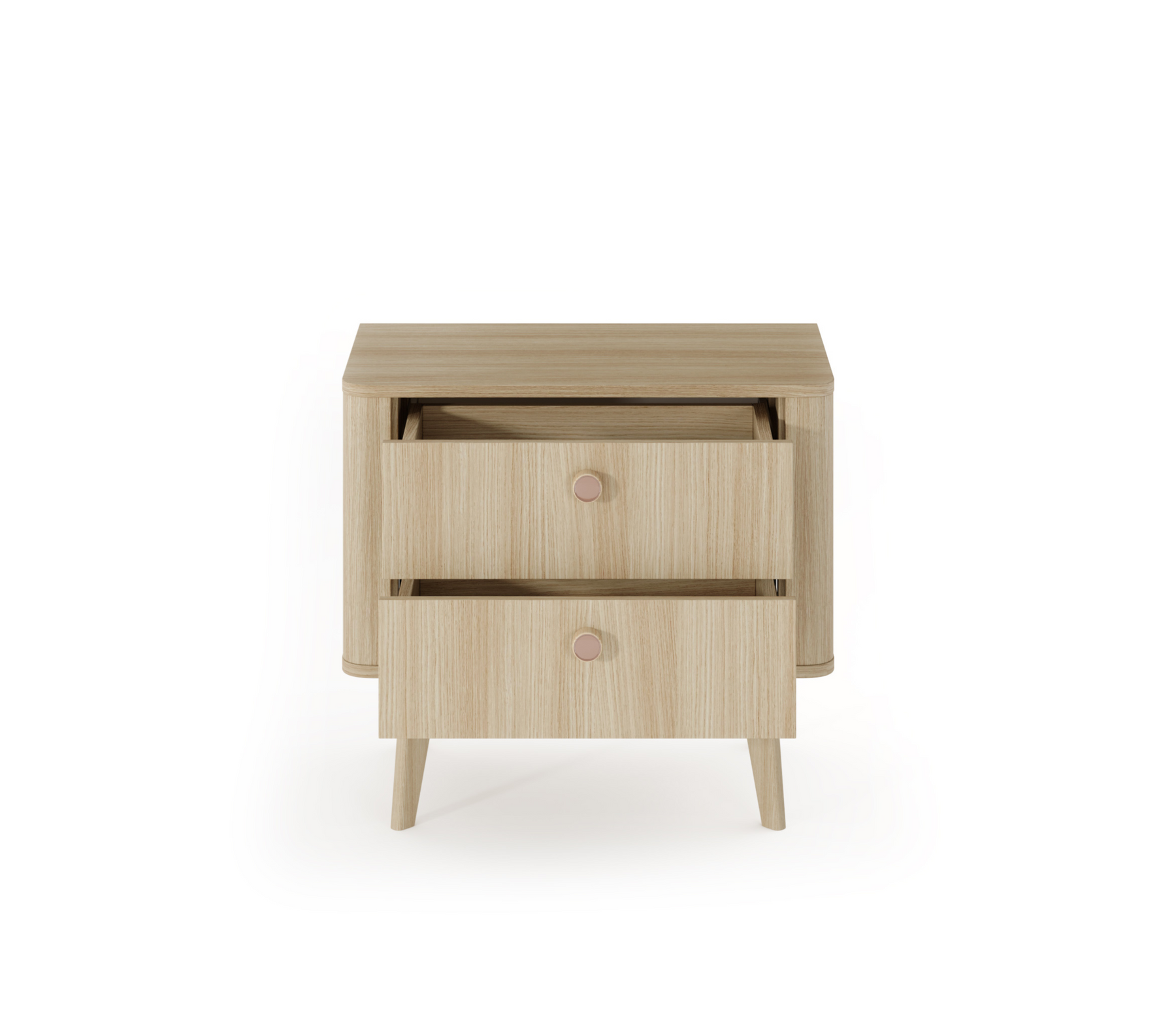 Comodino 2 cassetti rovere Arlo 63x57 cm