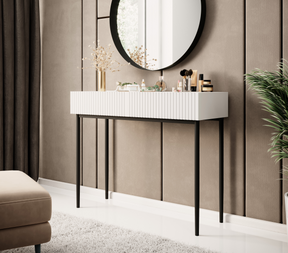 Consolle 2 cassetti con piede in metallo nero Nicole 100x82 cm