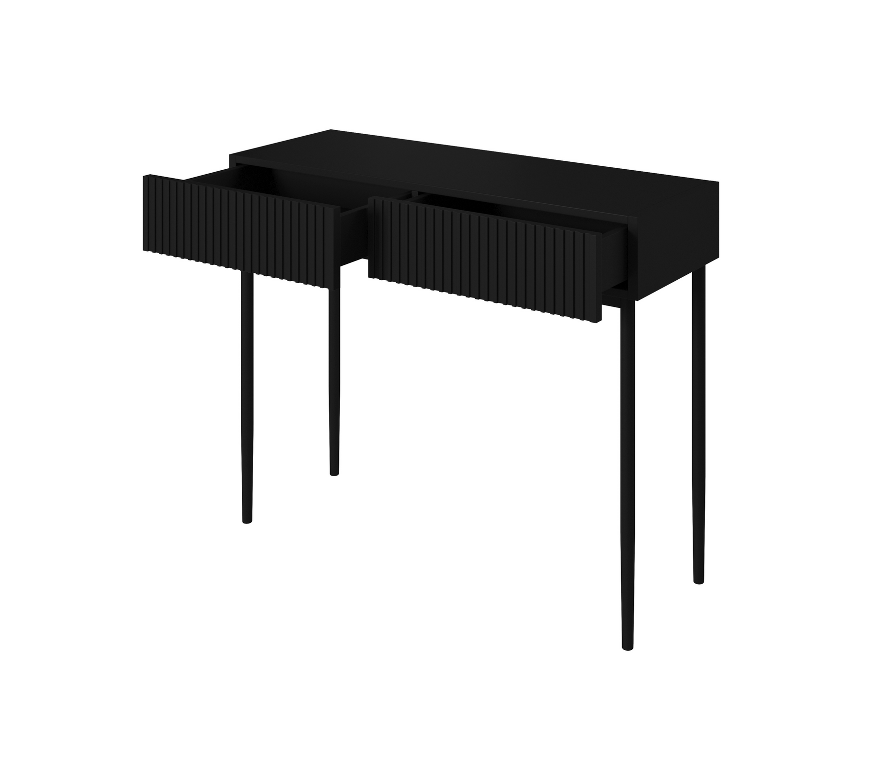 Consolle 2 cassetti con piede in metallo nero Nicole 100x82 cm