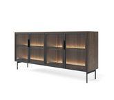 Madia 4 ante con LED integrato con piede in metallo Lume 181x82 cm