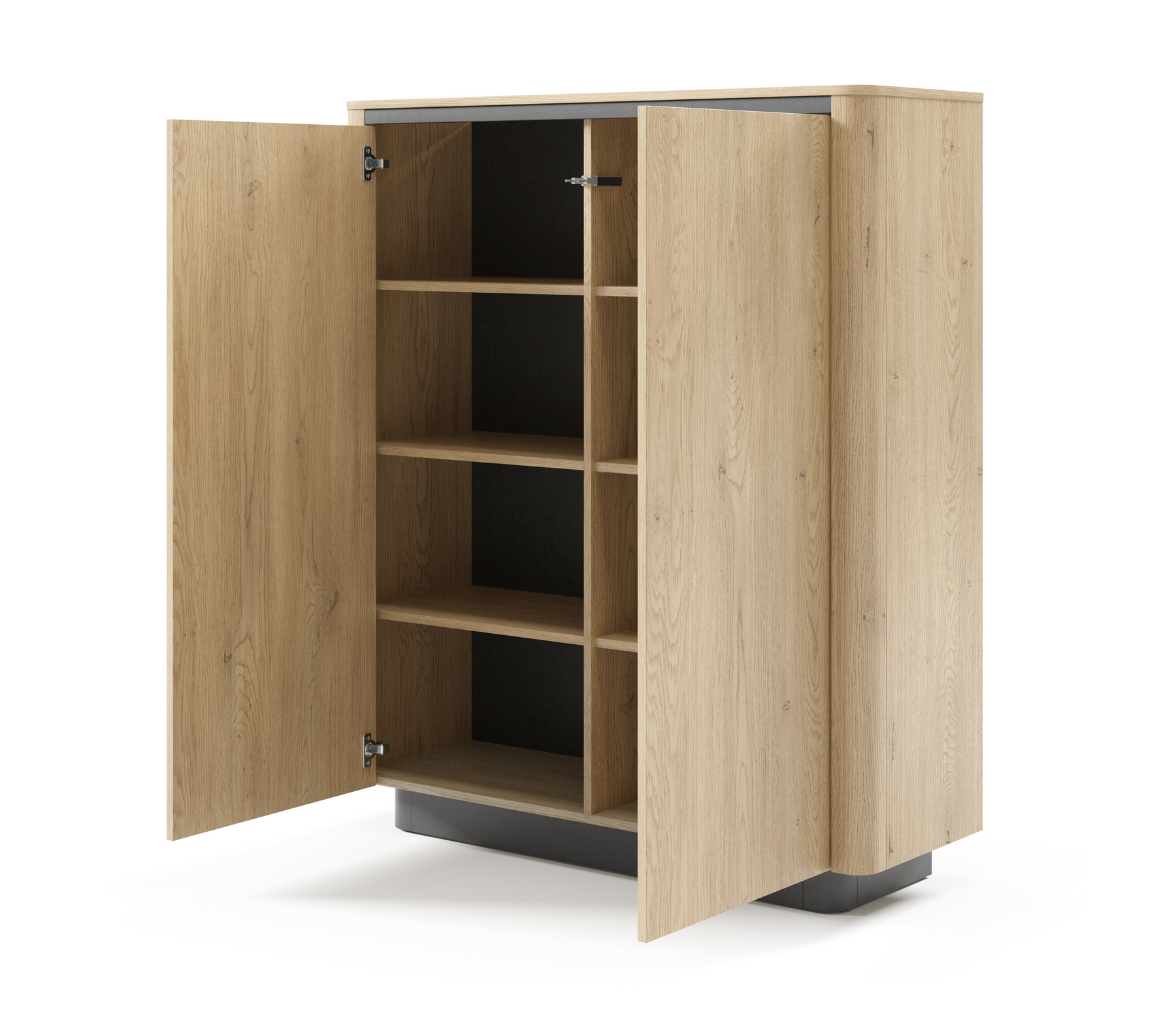 Credenza 2 ante rovere/nero Libra 113x133 cm