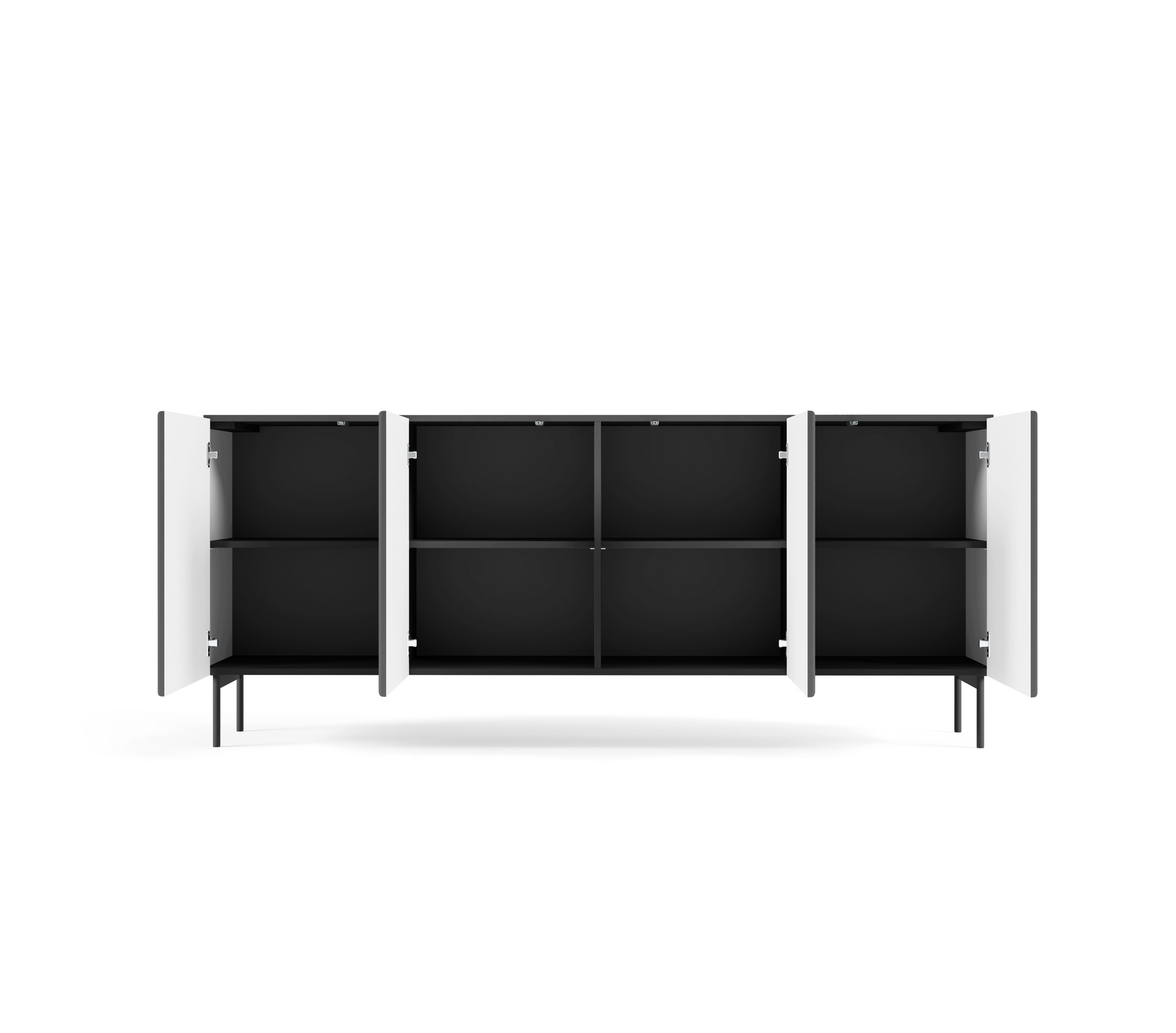 Madia 4 ante con piede in metallo Neva 195x81 cm