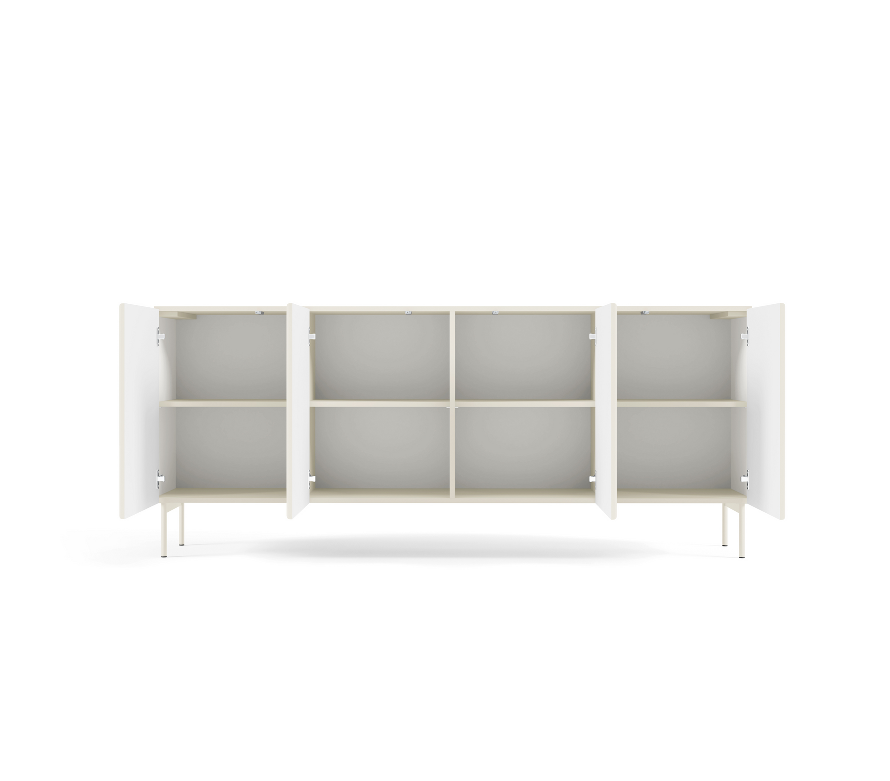 Madia 4 ante con piede in metallo Neva 195x81 cm