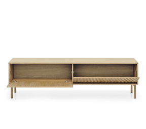 Mobile TV 2 ante con piede in legno Aries 187x51 cm