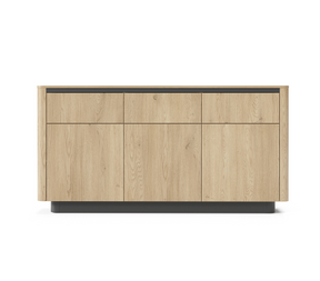 Madia 3 ante 3 cassetti rovere/nero Libra 163x82 cm