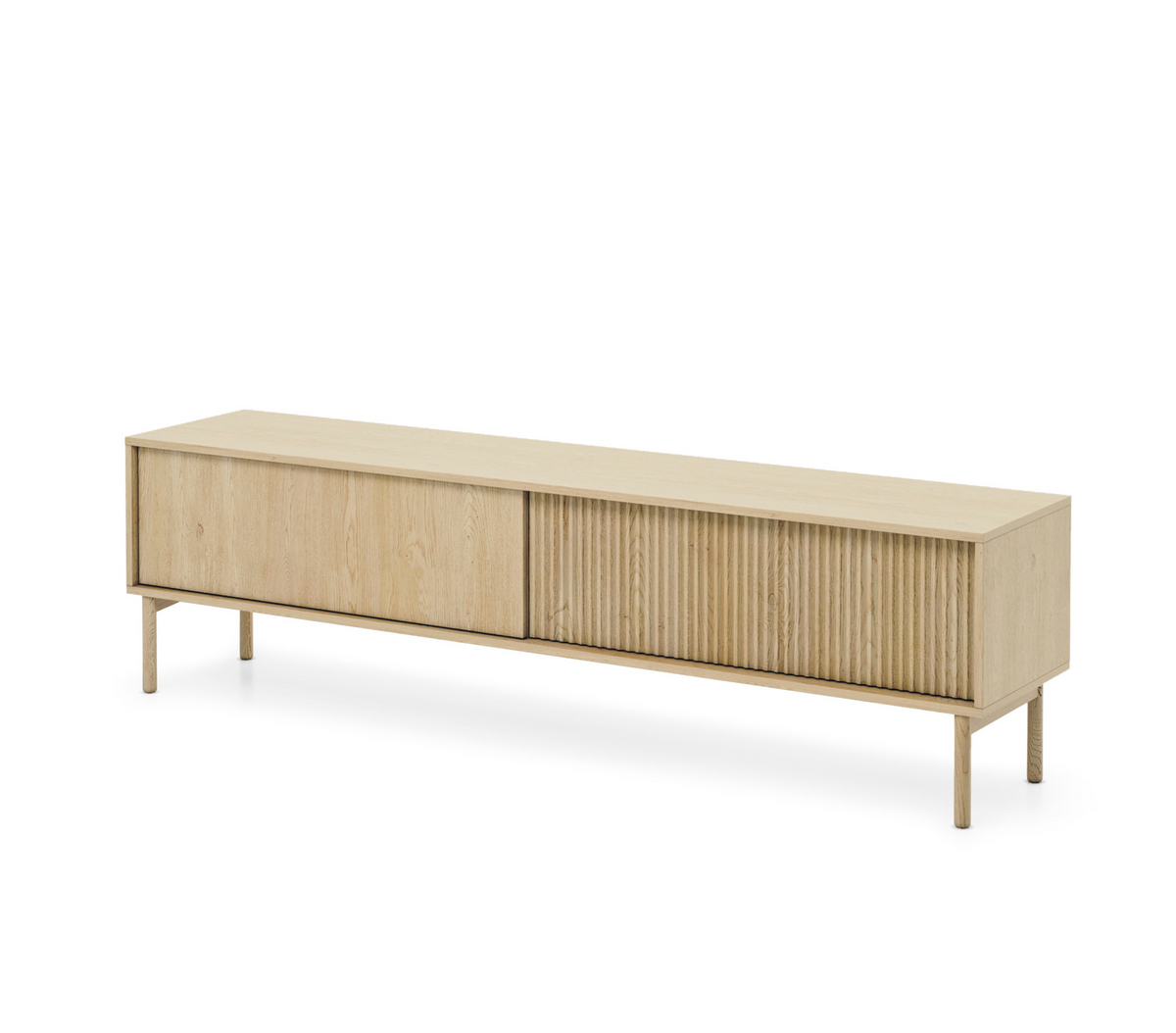 Mobile TV 2 ante con piede in legno Aries 187x51 cm