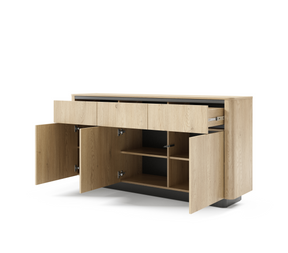 Madia 3 ante 3 cassetti rovere/nero Libra 163x82 cm