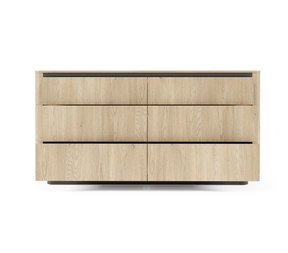 Madia 6 cassetti rovere/nero Libra 163x82 cm