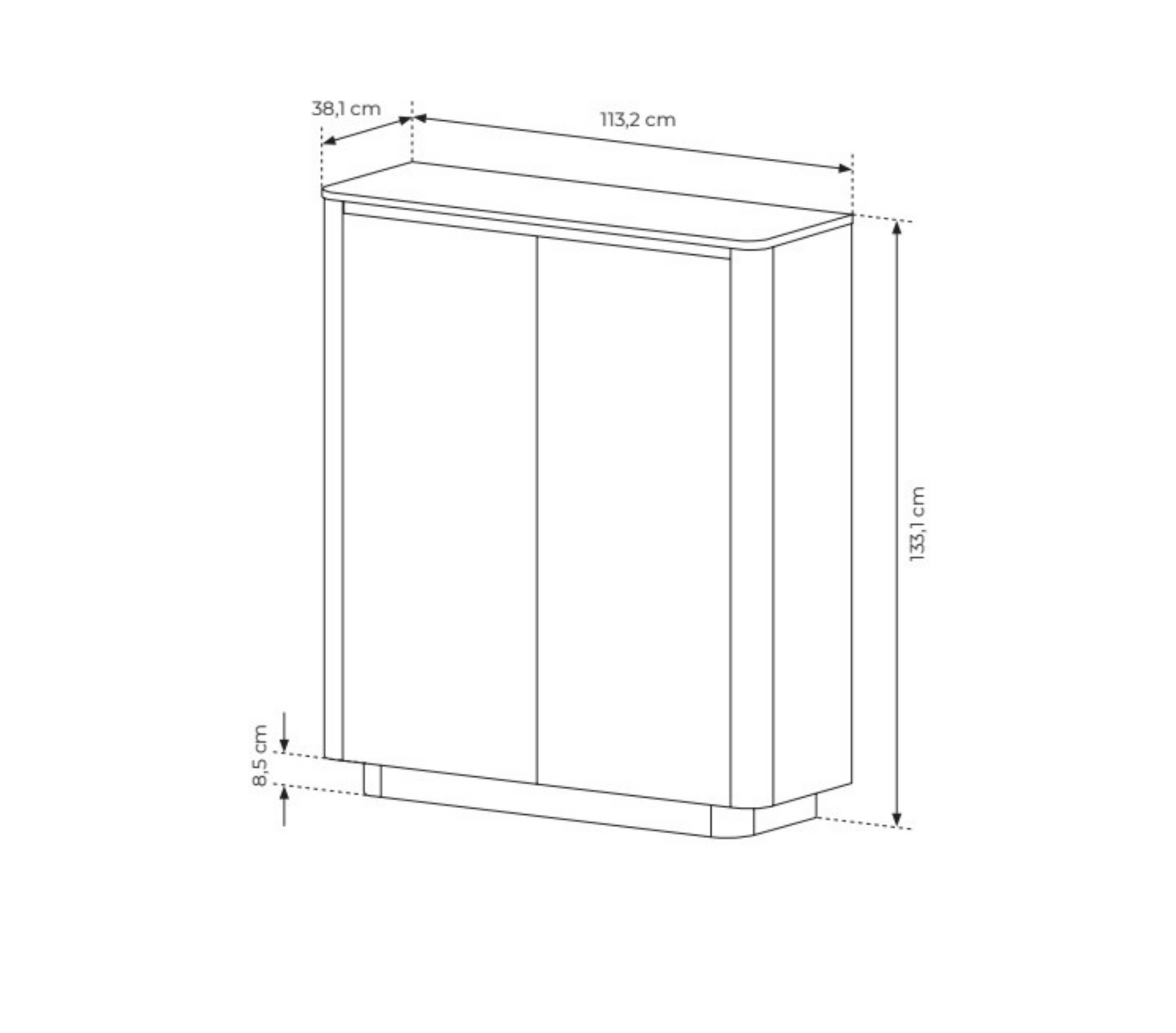Credenza 2 ante rovere/nero Libra 113x133 cm