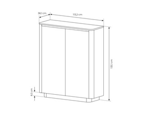 Credenza 2 ante rovere/nero Libra 113x133 cm