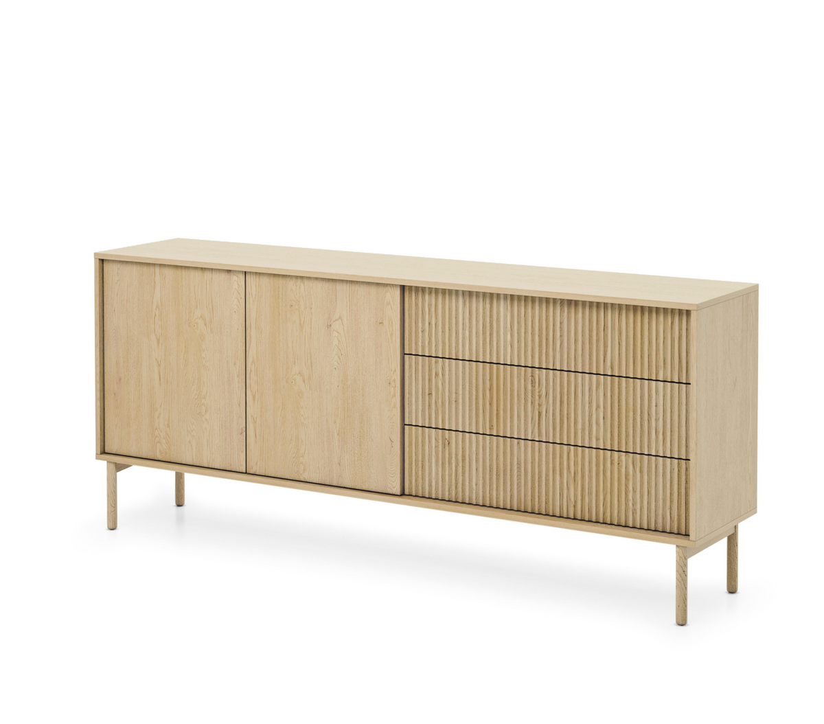 Madia 2 ante 3 cassetti con piede in legno Aries 187x79 cm