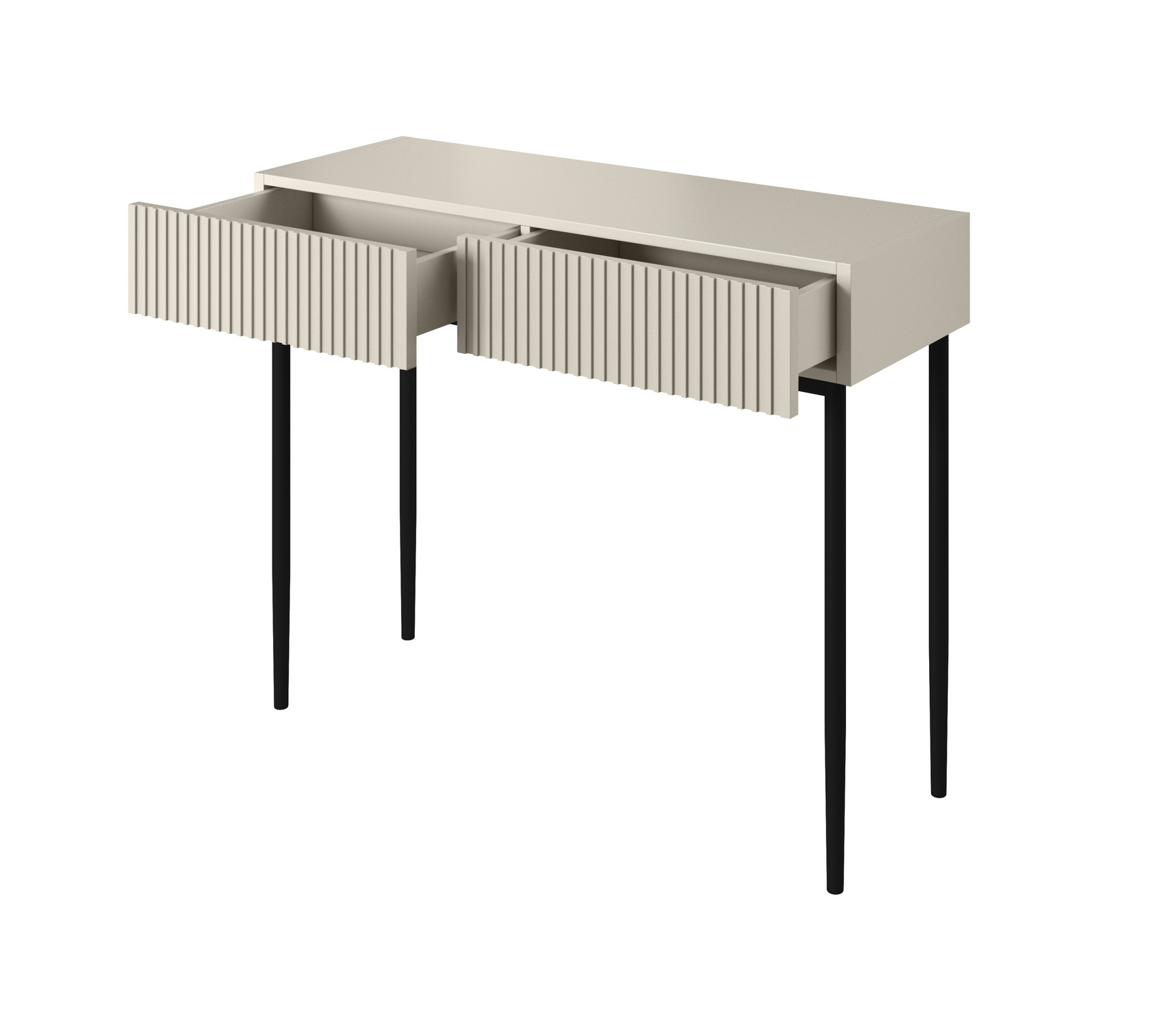 Consolle 2 cassetti con piede in metallo nero Nicole 100x82 cm